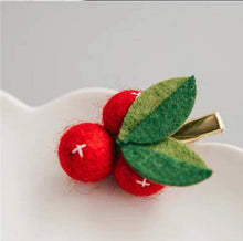 Load image into Gallery viewer, Wool Felted Orange/Lemon/Peach/Cherry Hair clip for Girls.
