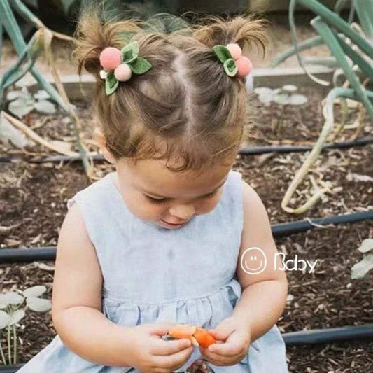 Wool Felted Orange/Lemon/Peach/Cherry Hair clip for Girls.