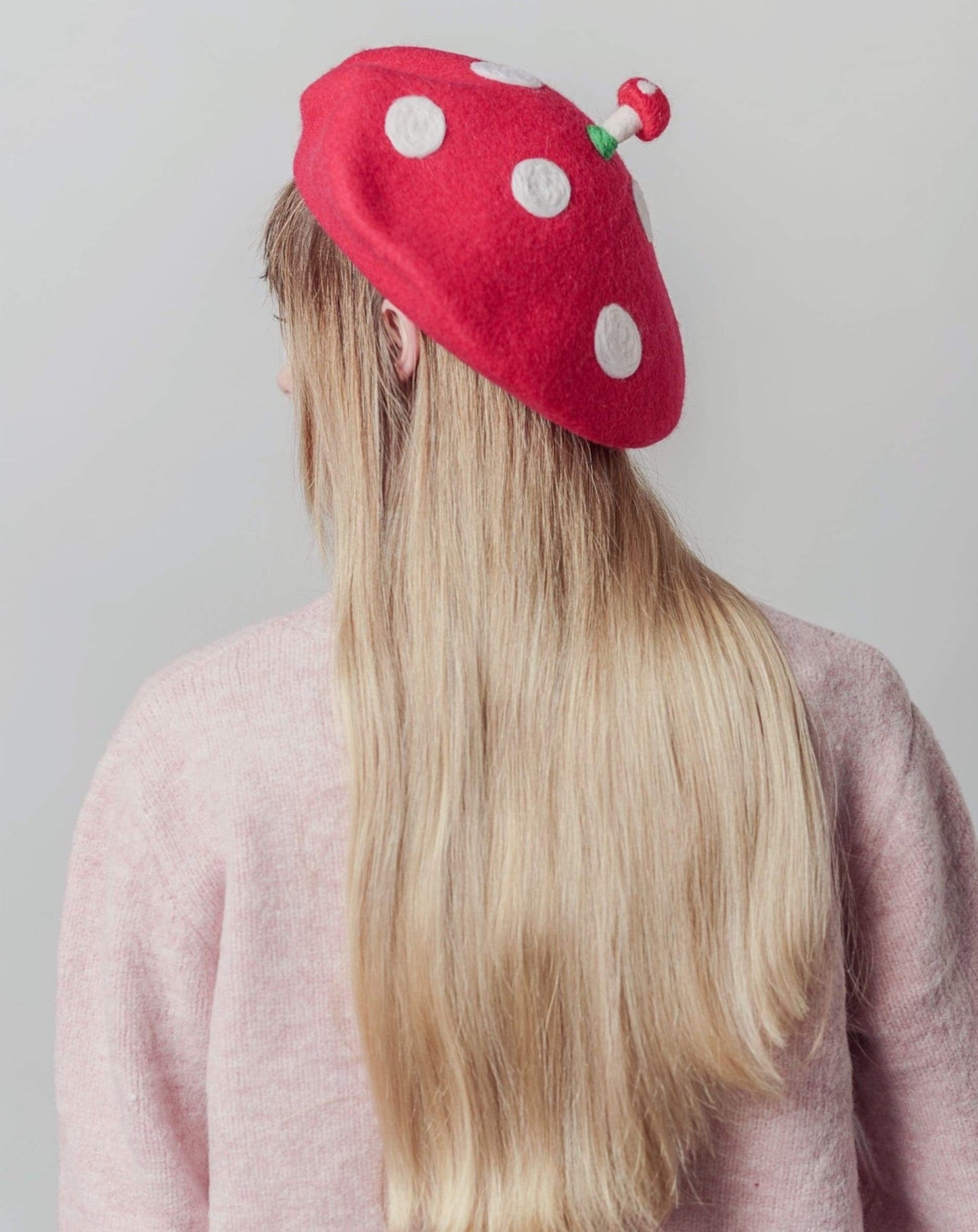 Red Mushroom Beret For Women and Kids.