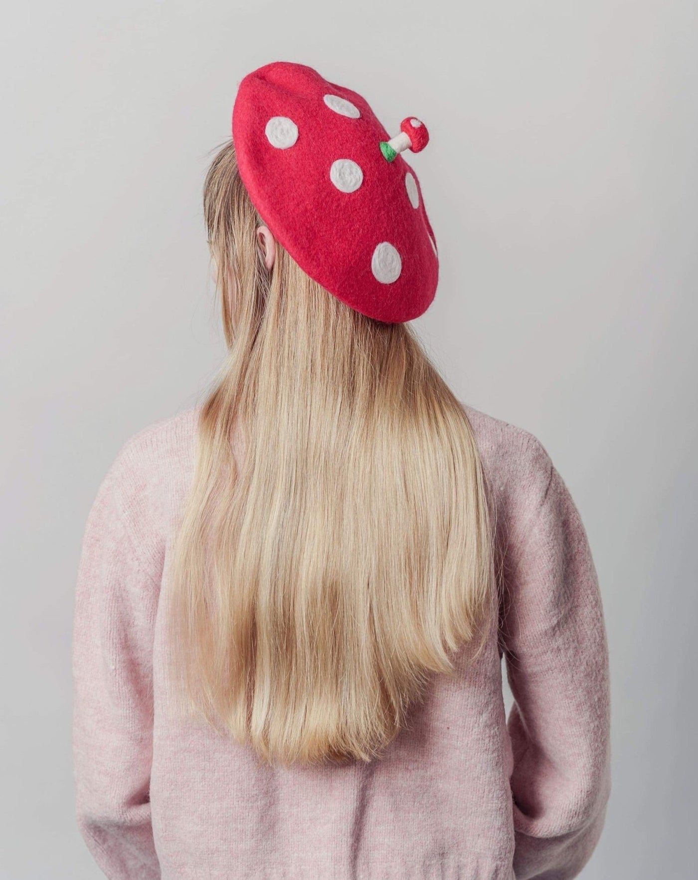 Red Mushroom Beret For Women and Kids.